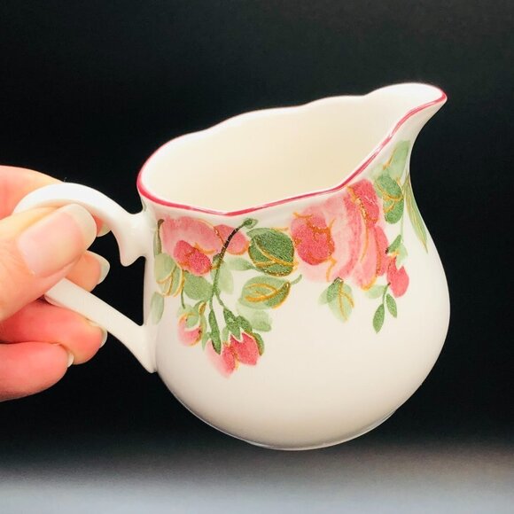 90s Nikko Tableware PRECIOUS Creamer Rose Bud Vintage Japan Floral Ironstone - Picture 8 of 10